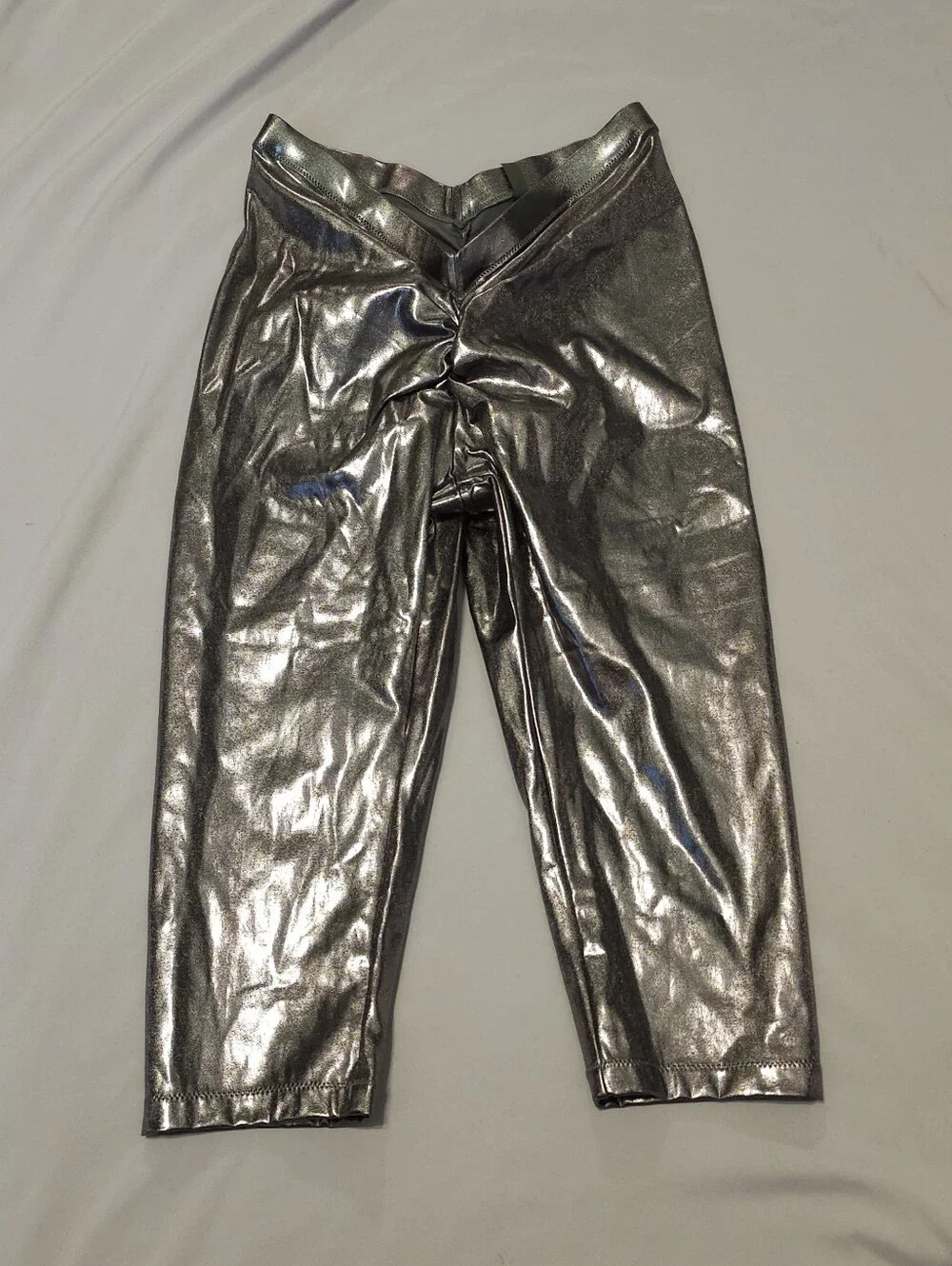 Skims Swim Metallic V Waist Ruched Pant BO-PNT-2806 Carbon Size Medium